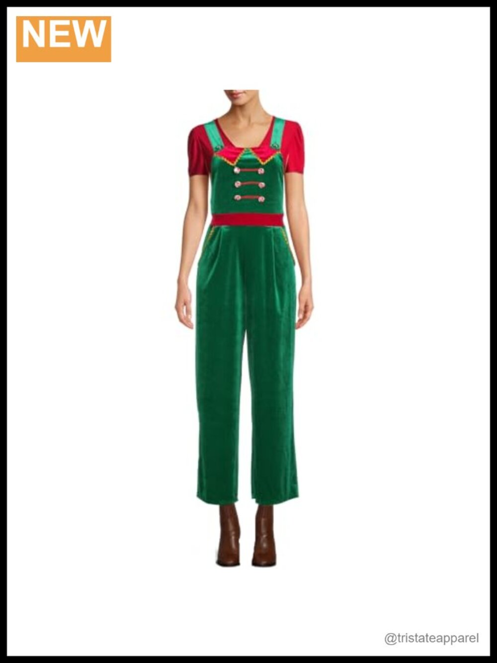 Christmas Overall Jumpsuit Spaghetti Strap Sleeveless Wide Leg Romper